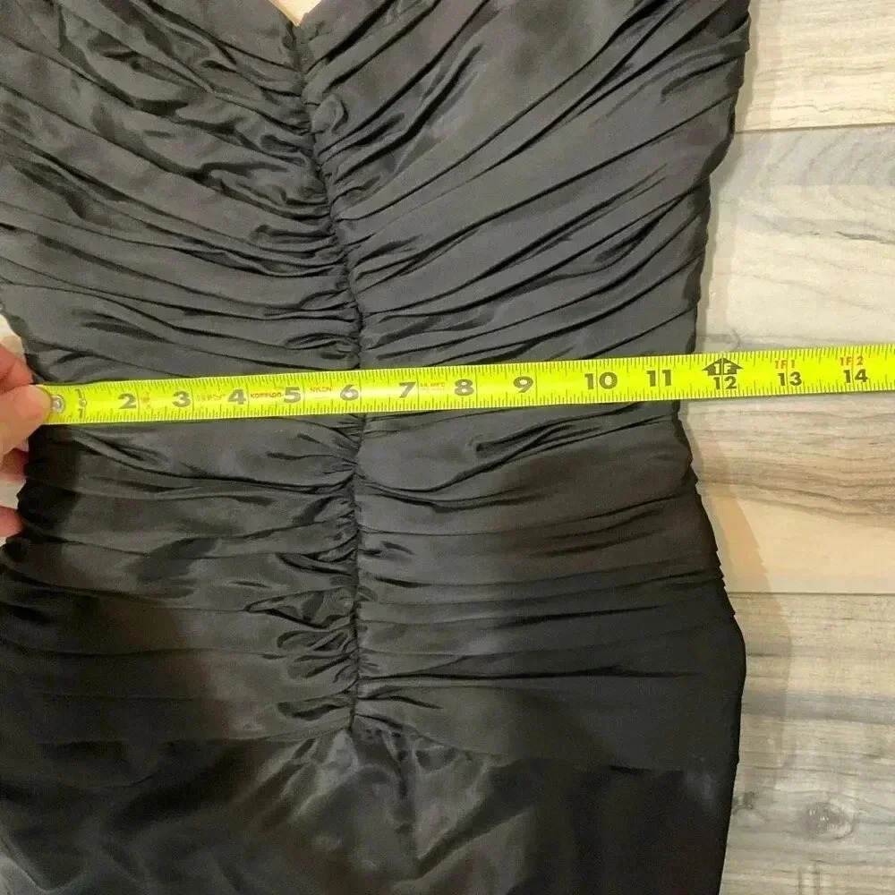 Vintage Notorious black ruffle off shoulder ribbon puffy party cocktail prom dre - Picture 10 of 12